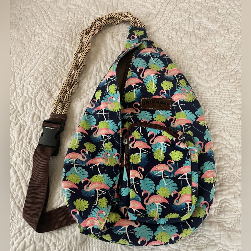 Unionbay Unisex Tropical Cotton Sling Rope Bag Adjustable Strap Pockets College - Picture 11 of 11